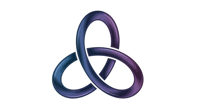 Abstract 3D Trefoil Knot, Infinite Loop, Mathematical Symbol, Blue Purple Gradient