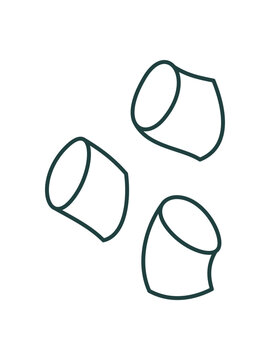 Minimal marshmallow doodle in line style. Simple camp symbol with outdoor charm. Cute sketch icon for adventure and camp use. It suggests expedition mood and campfire treat with travel fun. Clean