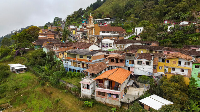 San Sebastian de Palmitas, Antioquia - Colombia. February 15, 2026. Corregimiento surrounded by mountains, with 7,819 inhabitants.