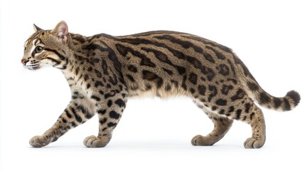 Naklejka premium Fishing Cat Walking Isolated on White Background