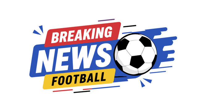Breaking News Football Logo Featuring Soccer Ball.