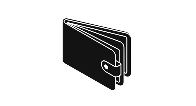 A black wallet with white outline.