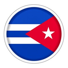 Naklejka premium Cuba flag circular emblem with white star