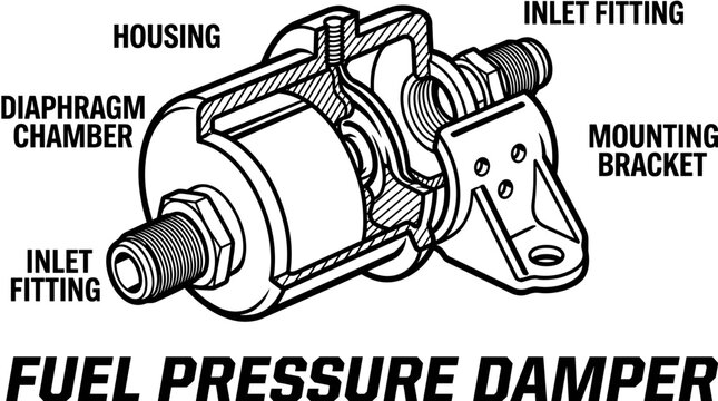 Fuel Pressure Damper Diagram with Labels.