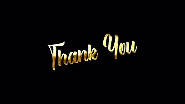 Thank you text animation on transparent background with particles. Ideal for social media, thank you videos, and greeting cards. 4K video