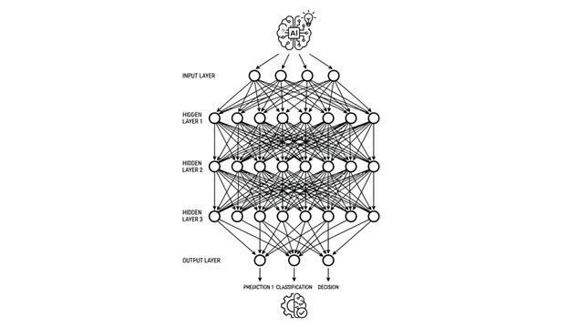 Diagram of a multi-layered deep neural network architecture.