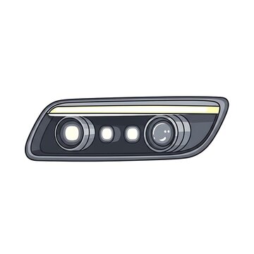 Car Headlight Assembly Closeup.
