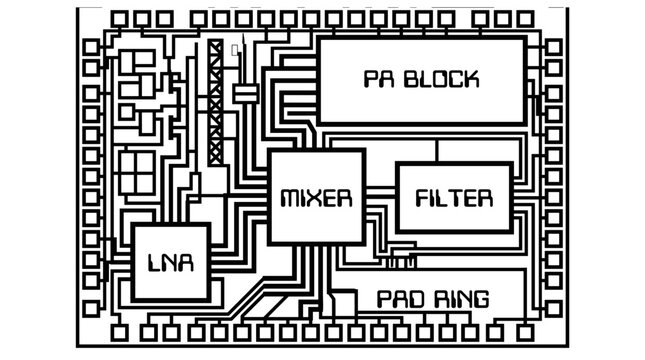 Integrated Circuit Chip Schematic Diagram.