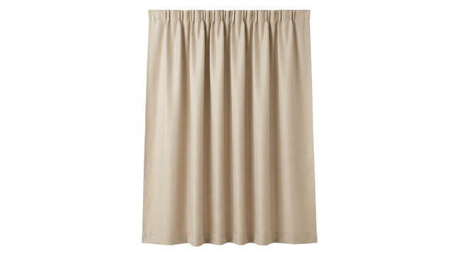 Beige pleated curtain for window treatment - neutral home interior decor