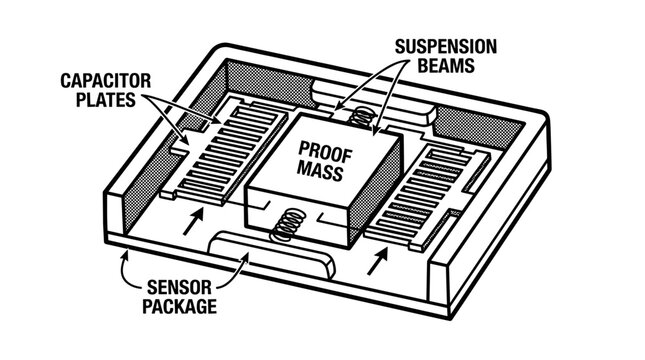MEMS Accelerometer Sensor Diagram.