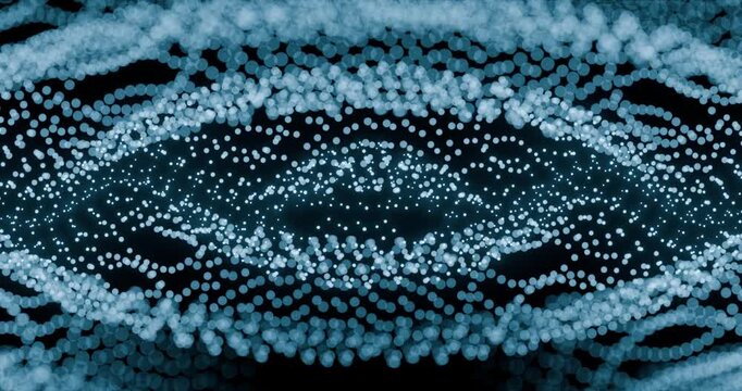 Blue Glowing Particle Waves Digital Technology Background looping animation