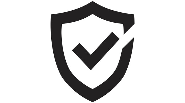 Shield with check mark symbol for security and safety.
