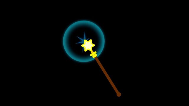 Cute **Magic Wand Casting Spell** Blue Shockwave Effect **Alpha Channel** Loop 4K