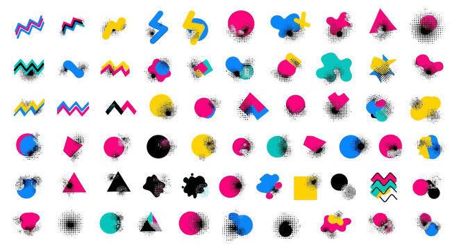 Abstract Retro Shapes Set - Memphis Style Geometric Elements