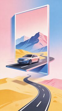 Generative AI creates a surreal car journey through