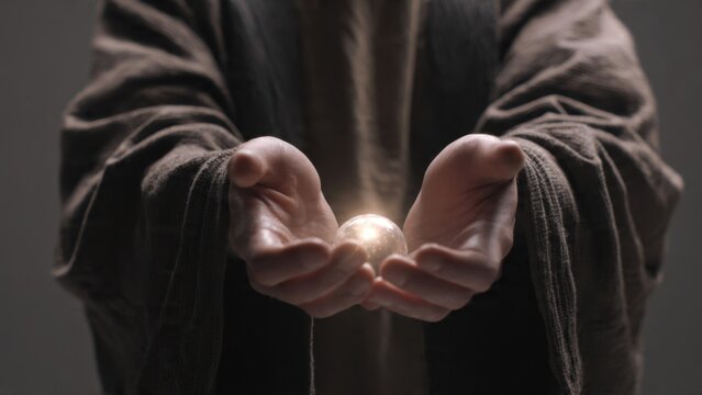 Hands Holding Glowing Orb