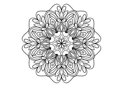 simple and easy mandala coloring page and beginner