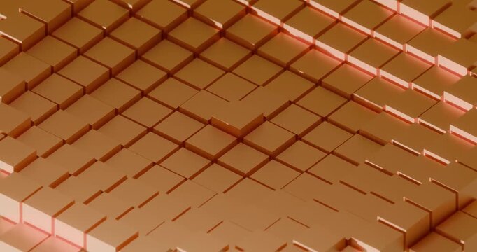 Abstract 3d cube grid with glowing center looping animation