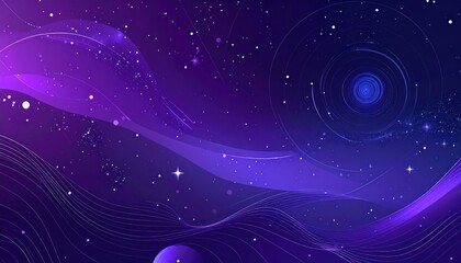 Obraz premium Vibrant Purple Nebula with Stars and Planets in Deep Space.