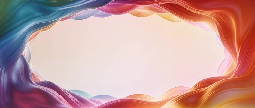 Magnific colorful abstract border pastel gradient flowing wave frame smooth texture vivid color blank space modern background fluid shape creative design dreamy fluid texture soft light colorful