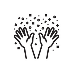 Obraz premium Confetti Burst Celebration Black Silhouette Vector – Party and Festive Explosion Icon