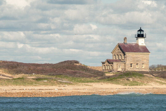 Block Island, Rhode Island, New England &ndash; Southeast Lighthouse Above Coastal Dunes