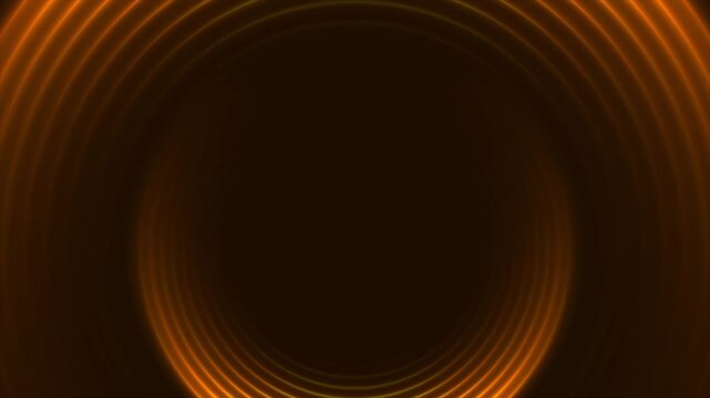 Golden orange neon glowing rings abstract tech background. Futuristic motion design. Seamless loop. Video animation Ultra HD 4K 3840x2160