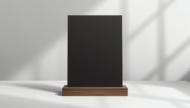 Blank table tent mock up template on isolated white background, Stand for acrylic tent card Used for Menu Bar and restaurant, 3d illustration