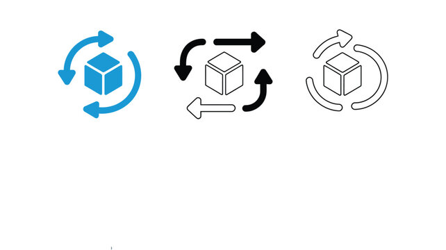 Continuous delivery icon set collection featuring multiple style web banner vector designs for software deployment and automation workflow concepts