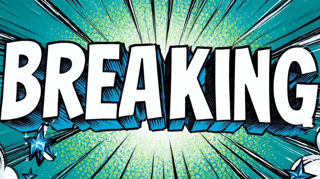 Comic Book Style Breaking News Background with Exploding Text Effect