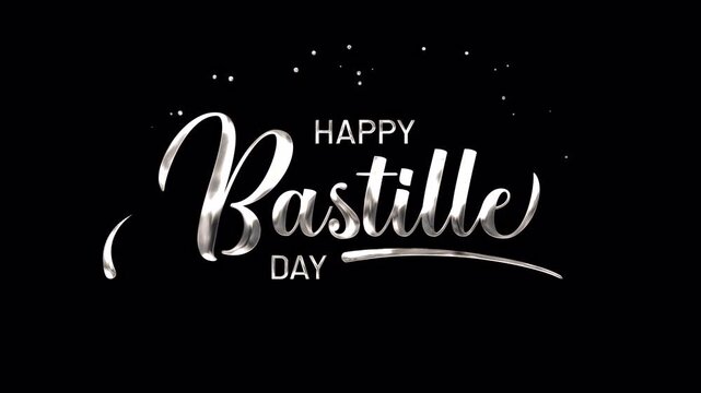 Text celebrating bastille day, a french holiday. Perfect for social media posts, websites, articles, and promotional materials related to french culture.