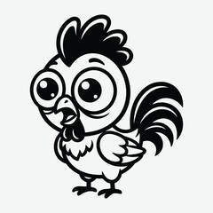 Cute cartoon rooster with big eyes © MdGolam