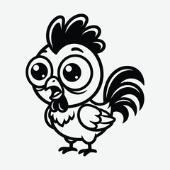 Cute cartoon rooster with big eyes © MdGolam