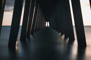 Long exposure view under the Venice, Florida fishing pier © Yggdrasill
