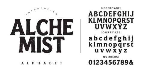 Mystical serif font alchemist vintage magic gothic rough texture alphabet vector © happy