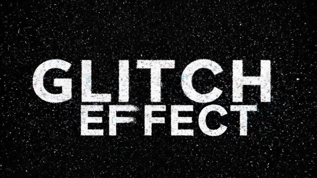 Glitch Effect Text Overlay with Digital Distortion and Noise.