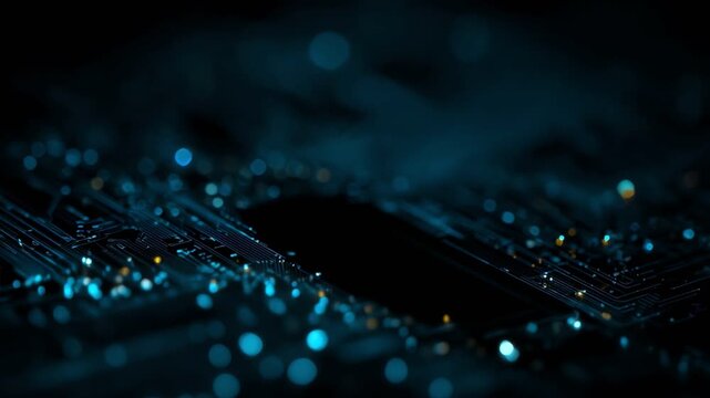 Close-up of a finger touching a digital fingerprint scanner on a circuit board.