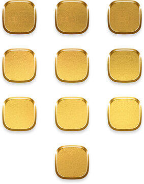 Gold metallic dialpad icon 3D design