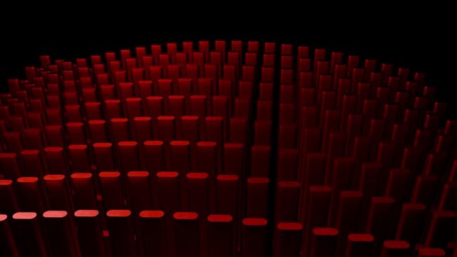 4K Red Grid Wave Animation 3D Abstract Digital Data Visualization Fluid Movement Loop