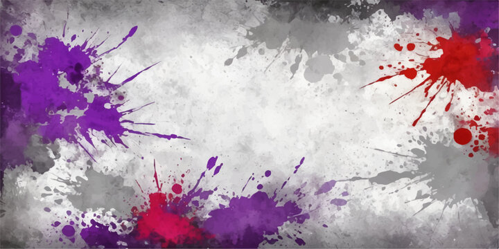 Abstract Grunge Watercolor Background with Colorful Ink Splashes and Artistic Texture