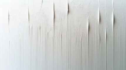 Obraz premium white textured wall with vertical paint streaks, peeling plaster and subtle tears conveying a serene contemplative mood
