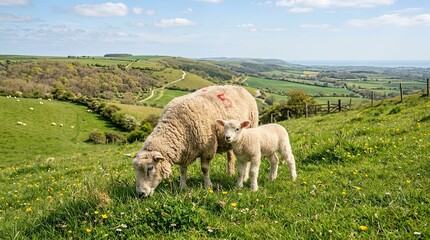 Fototapeta premium sheep in the field
