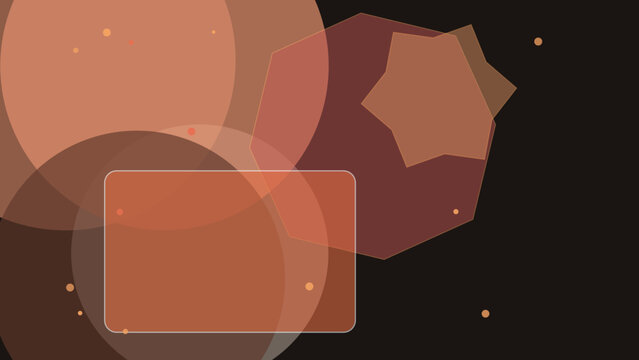 Geometric shapes illustration with orange and brown polygons on dark background