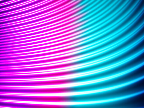Abstract neon light streaks background &ndash; pink orange red bkue green glowing curved lines wallpaper