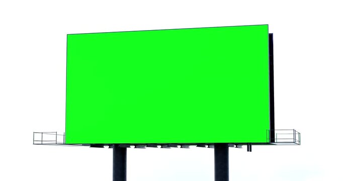 Blank Horizontal Green Screen Billboard for Advertising Mockup