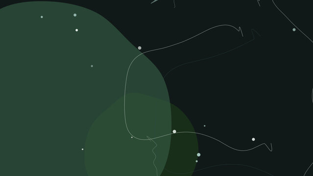 Minimalist illustration of a woman's face in profile with white lines and dots on a green background