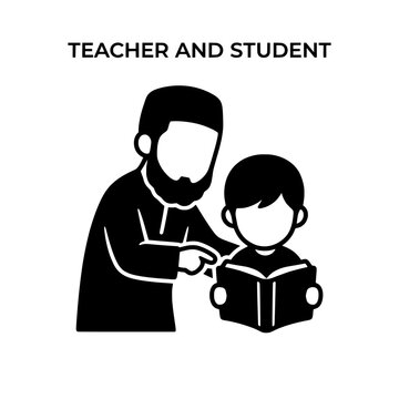Teacher Guiding Student with Book in Educational Learning.
