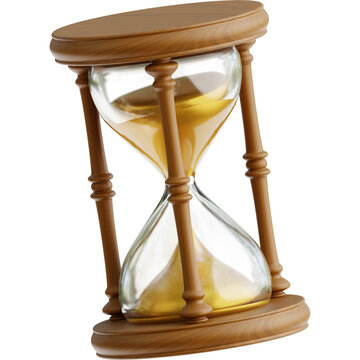 Old wooden hourglass 3d