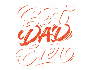Obraz premium Bold red brushstroke lettering spells out best dad 2020 with energetic swirls