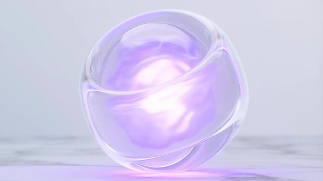 Abstract animation of a glowing purple energy orb pulsing with light